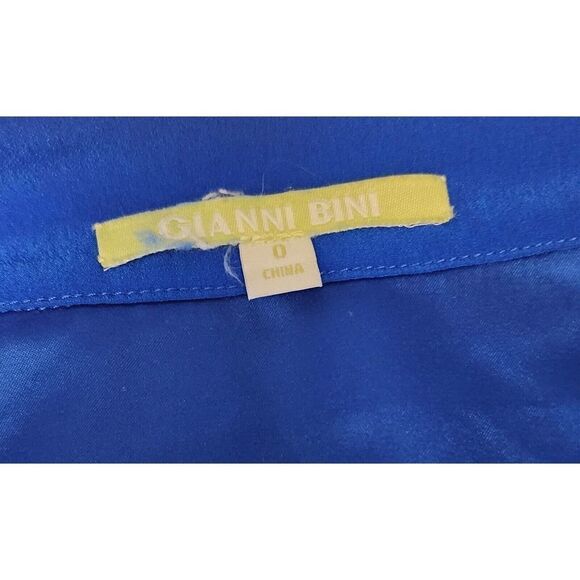 Gianni Bini Womens Blue Cap Sleeve Round Neck A Line Dress Size 0 - Picture 8 of 8